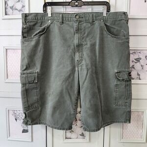 Dickies Cargo Shorts Men's 44 Green 100% Cotton Utility Workwear Pockets Durable